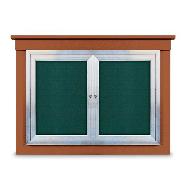 18"x24" 1-Door Enclosed Letterboard, Blue Vinyl/Lt Oak